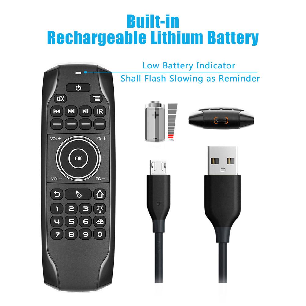 G7BTS Bluetooth Remote Control Backlight Wireless Keyboard Remote Control Bluetooth Air Mouse USB Charging for Android TV Box