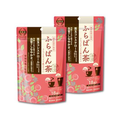 NIHON YAKKEN Furabantha Green Tea Blend (Food with Functional ClaimsTea Bags2.45g X 18 Tea Bags X 2 Packs) Helps Lower Bad Cholesterol