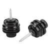 2Pcs Guitar Strap Locks Security Buttons Heavy Duty Metal Flat Round Head Non Slip Fall Resistant Tool Black