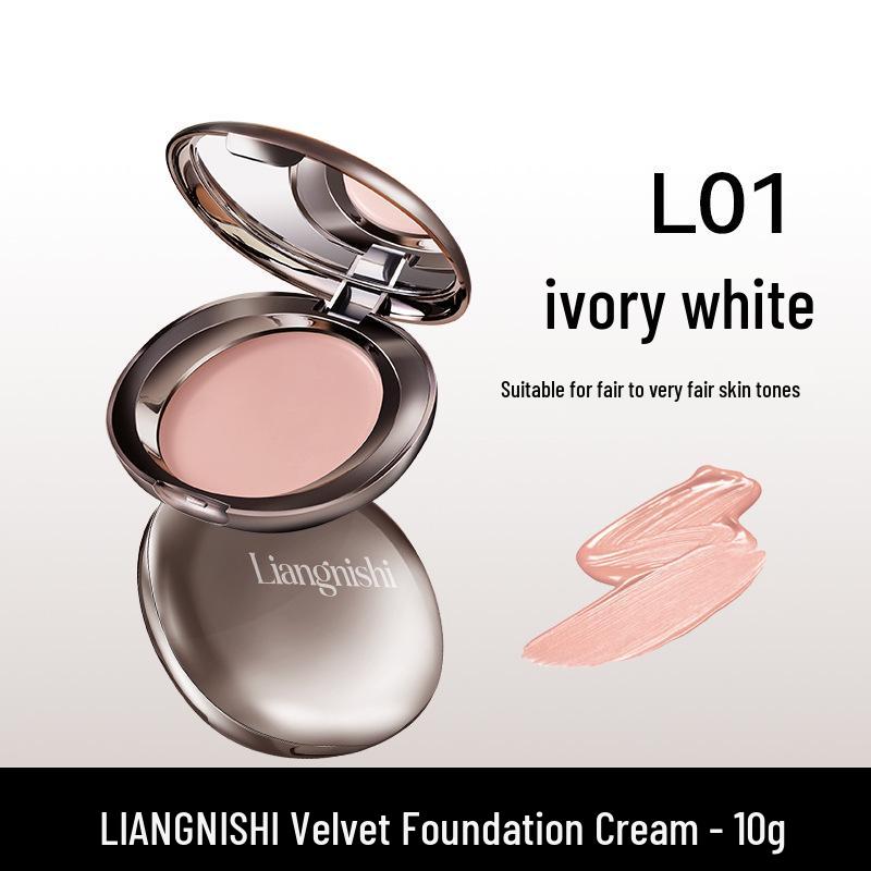 

Liang Ni Shi Velvet Sculpting Foundation & Concealer Cream - Non-Caking, Natural Finish 10g слонова кістка