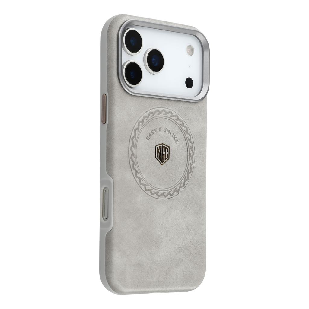 KIGC For iPhone 17 Pro Case Compatible with MagSafe PU Leather TPU Phone Back Cover