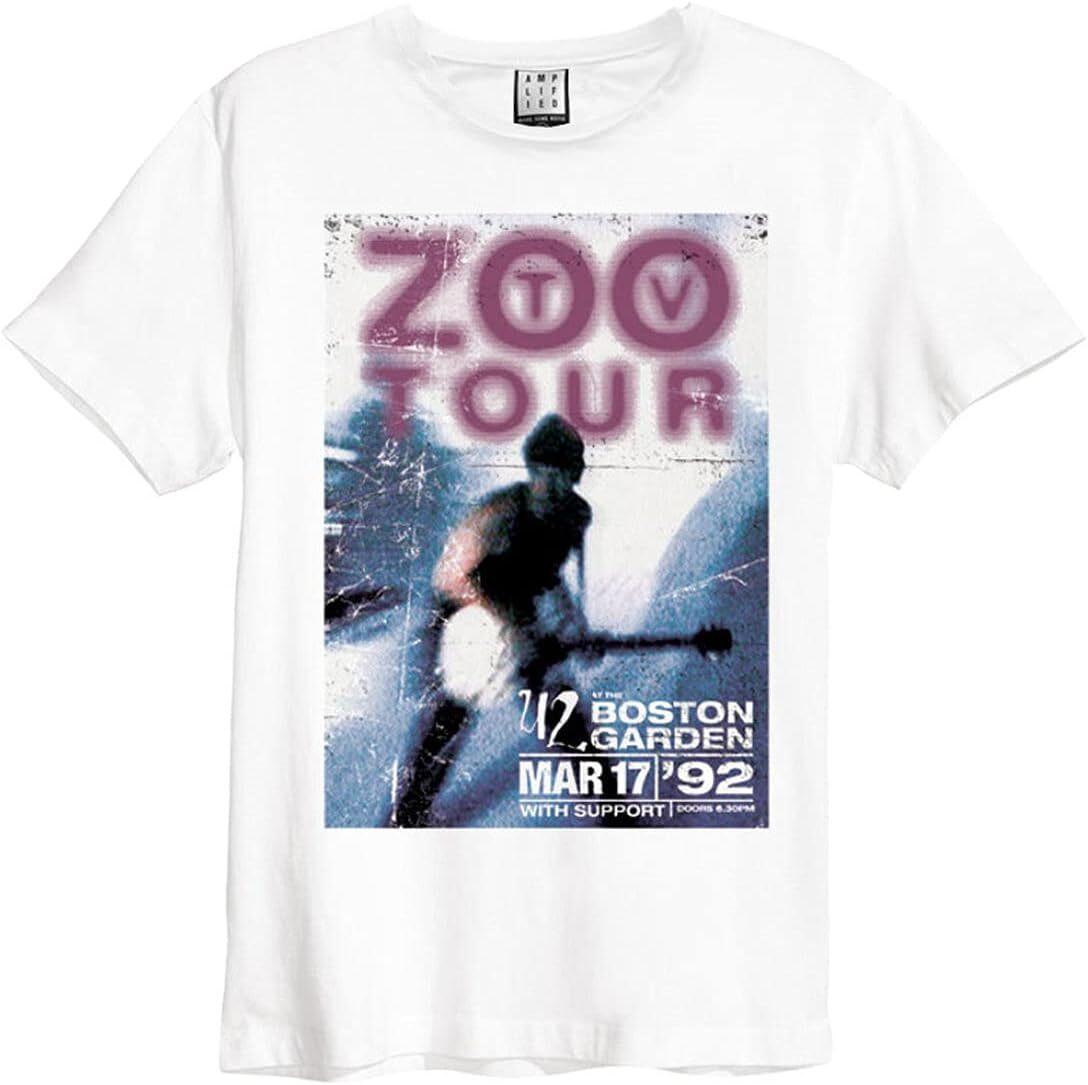 Amplified U2 Zoo TV Tour Mens White T Shirt U2 Zoo TV Classic Tee Shirt M