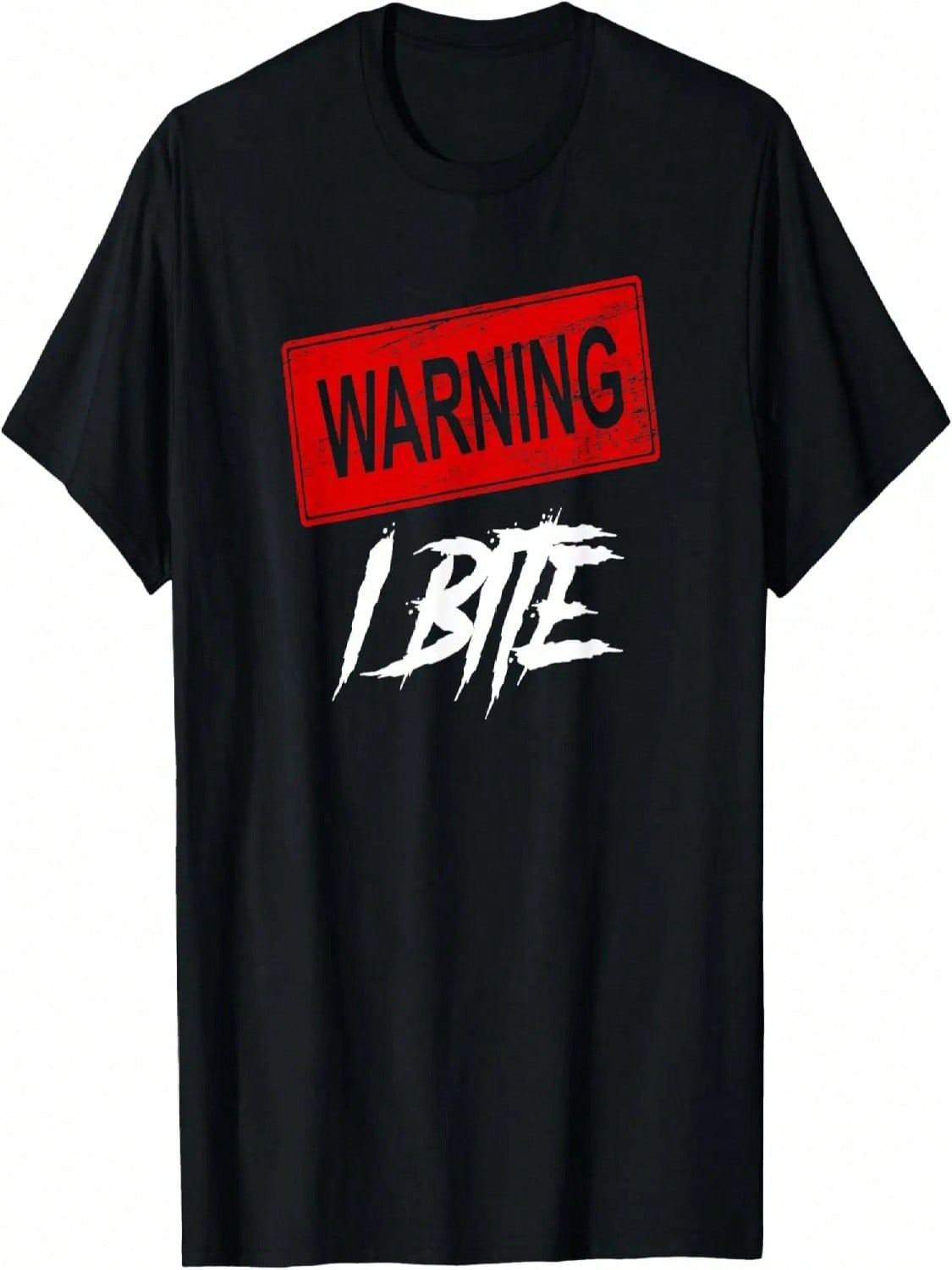 Warning I Bite T-Shirt Funny Gift Tee T-Shirt S разноцветный