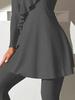 Plus Size Conservative Burkini: Long Sleeve, Swim Skirt & Long Shorts Set
