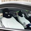 Husă universală pentru tetiera scaun auto Balaclava cu 3 găuri Capacul complet Halloween Crăciun Decorație amuzantă pentru mașină