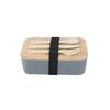 Portable Single/double Layer Lunch Box Japanese-style Bamboo Cover Bento Box Leak Proof Office Camping Fruit Lunch Bento Box