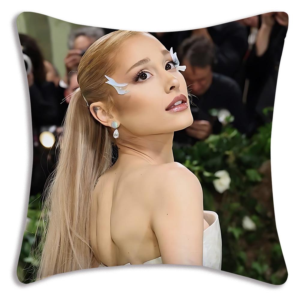 Singer For Arianas G-Grande Pillow Covers Cartoon Sofa Decorative Home Double-sided Printing Short Plush Cute Cushion Cover