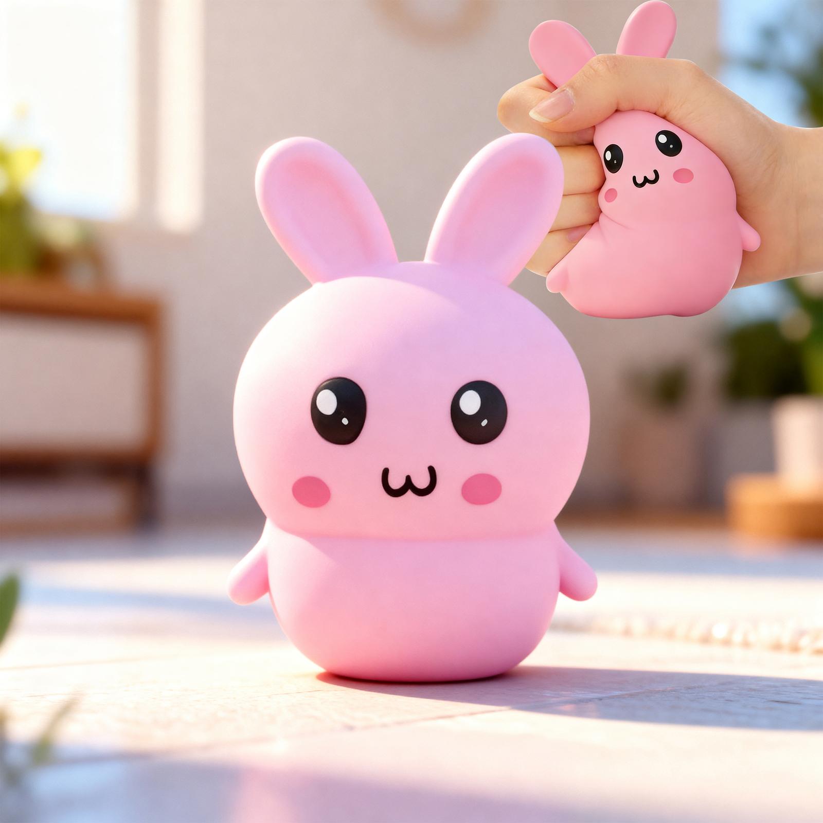 

A Small Bunny Stress-relieving Toy, A Perfect Gift For A Friend. розовый