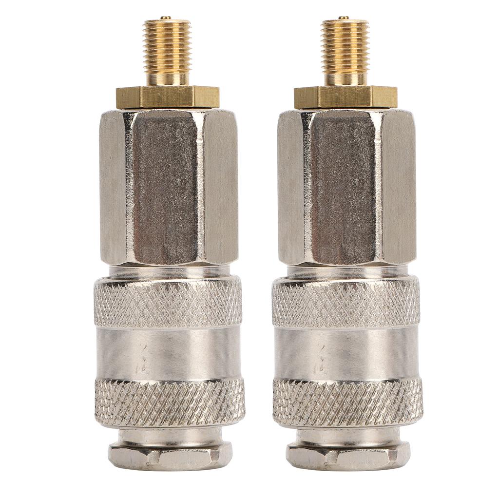 2 Pack Portable Air Compressor Adapters Heavy Duty Steel Male Thread To US Valve 3 In 1 Quick