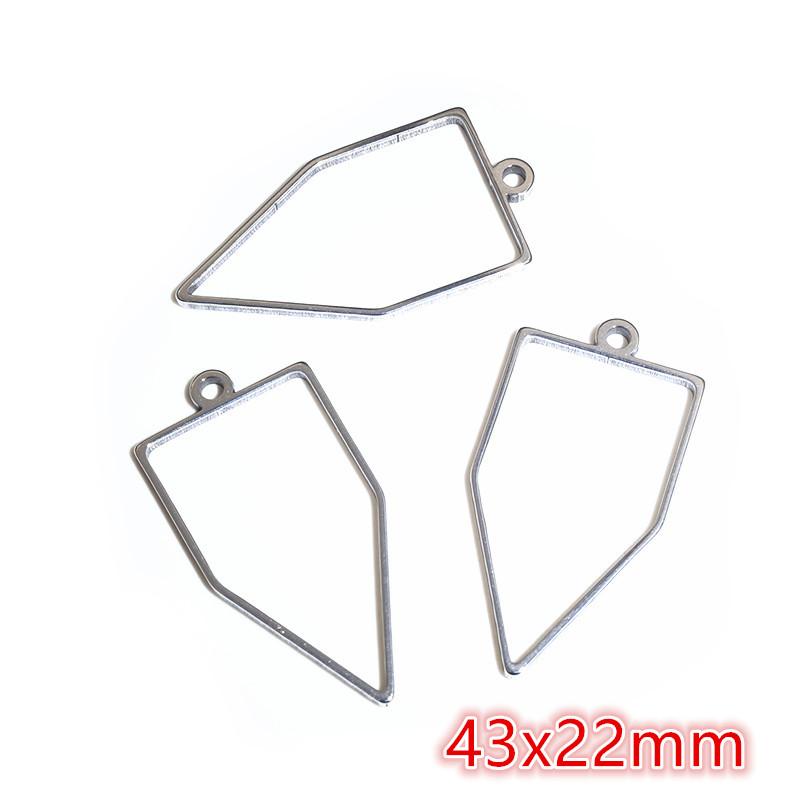 10pcs Oval Round Heart Moon Geometric Shape Stainless Steel Frame Bezel Rings For DIY Neckalce Pendant Charms Jewelry Makings