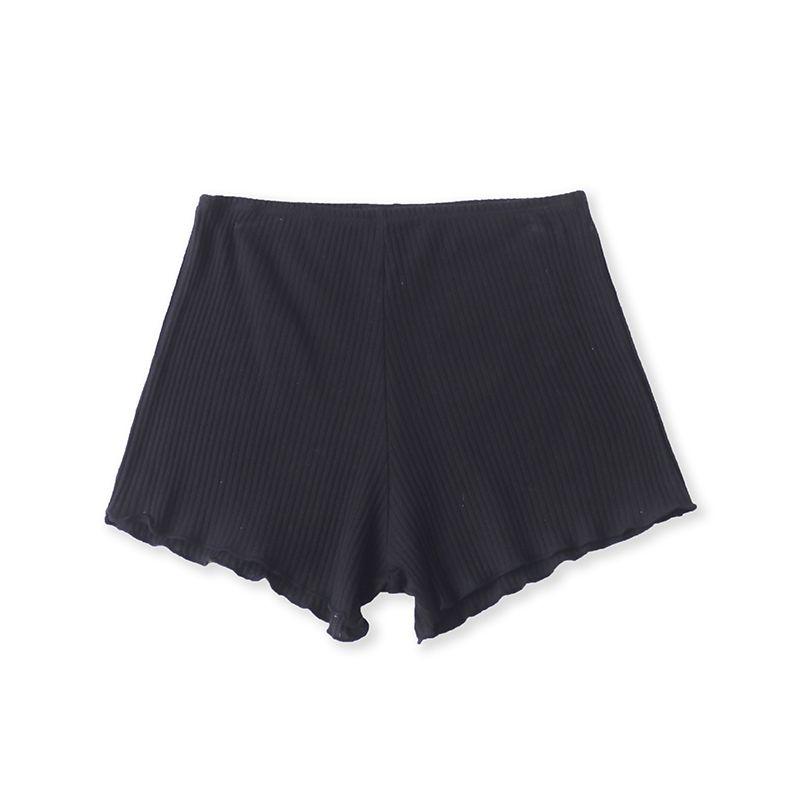 

4497 Bottoming Safety Pants Summer New Arrival Cotton Elastic High Waist Silm Knitting Elastic Shorts Legging Women Black All yards