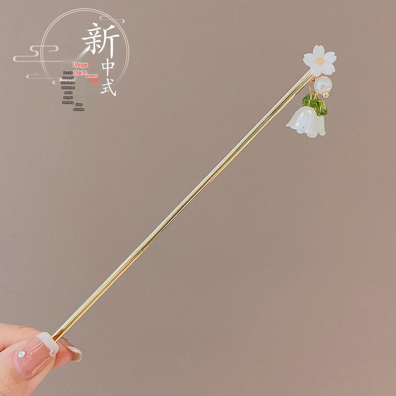 Ancient Chinese-Style Hanfu Hair Accessories: Elegant Updo Hairpins with Tassels for Women
