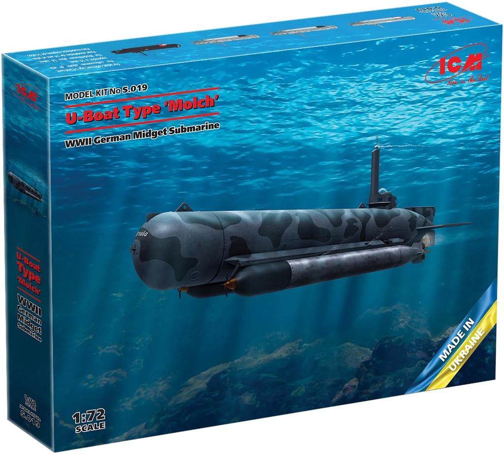 ICM German Midget Submarine Type Molch Plastic Model S019 1/72 U-Boat