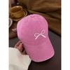 Bow Embroidered Baseball Cap for Women In Spring New Washing Old American Retro Wide Brimmed Face Cap Student