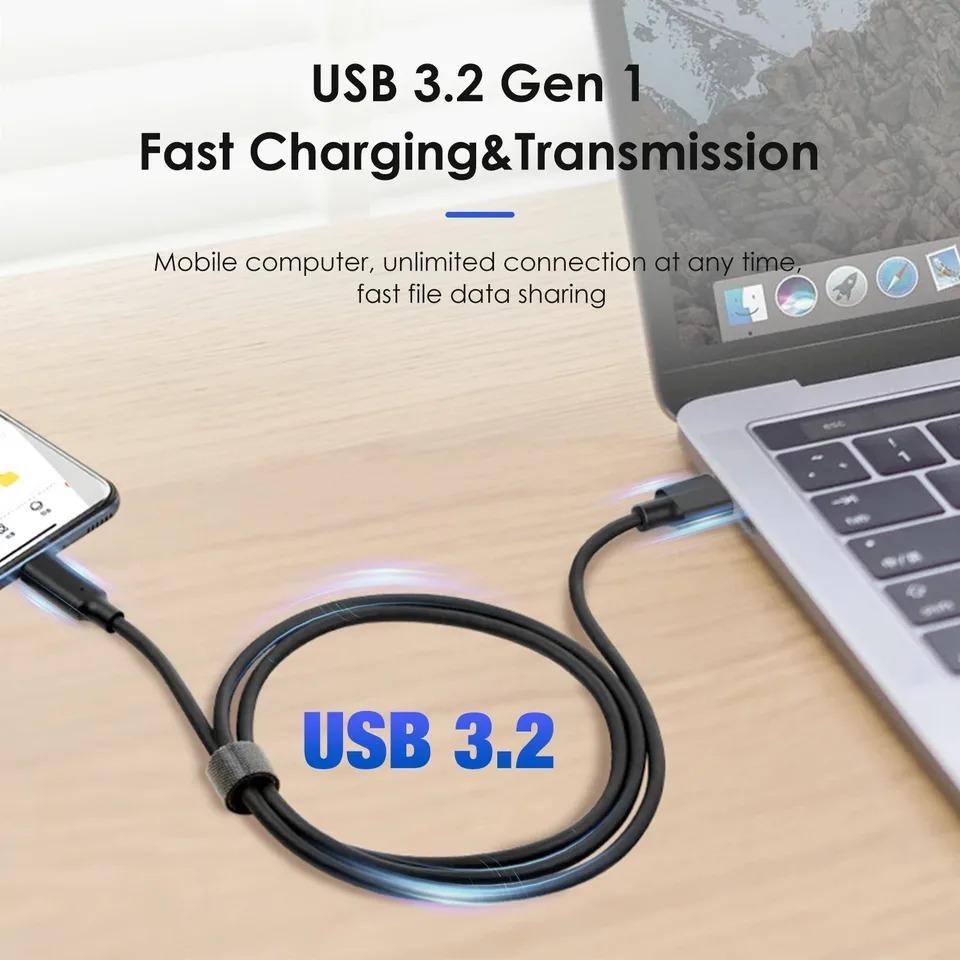 USB3.2 10Gbps Kabel typu C USB A na typ C 3.2 Přenos dat USB C SSD Kabel pro pevný disk PD 60W 3A Rychlé nabíjení 3.0 Nabíjecí kabel