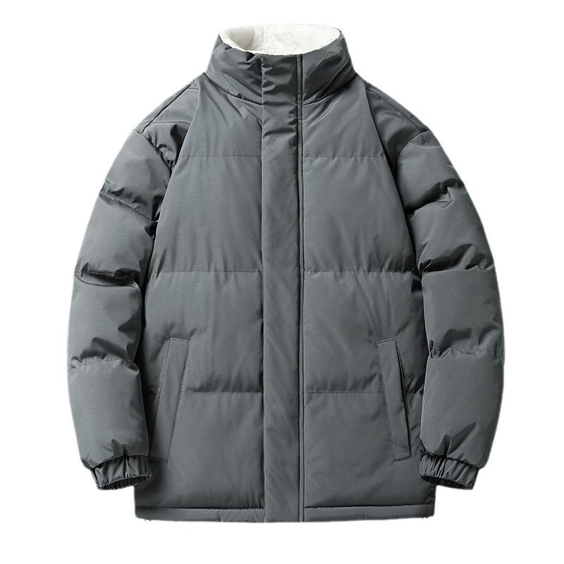 Casual Men's Cotton Jacket Solid Color Loose Winter Daily Warm