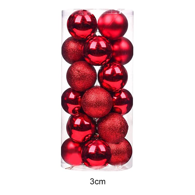 

24pcs Christmas Tree Decorations Balls Xmas Ornament Ball Glitter Hanging Ball Home Party Pendant Decor Prop Gifts Supplies 3cm