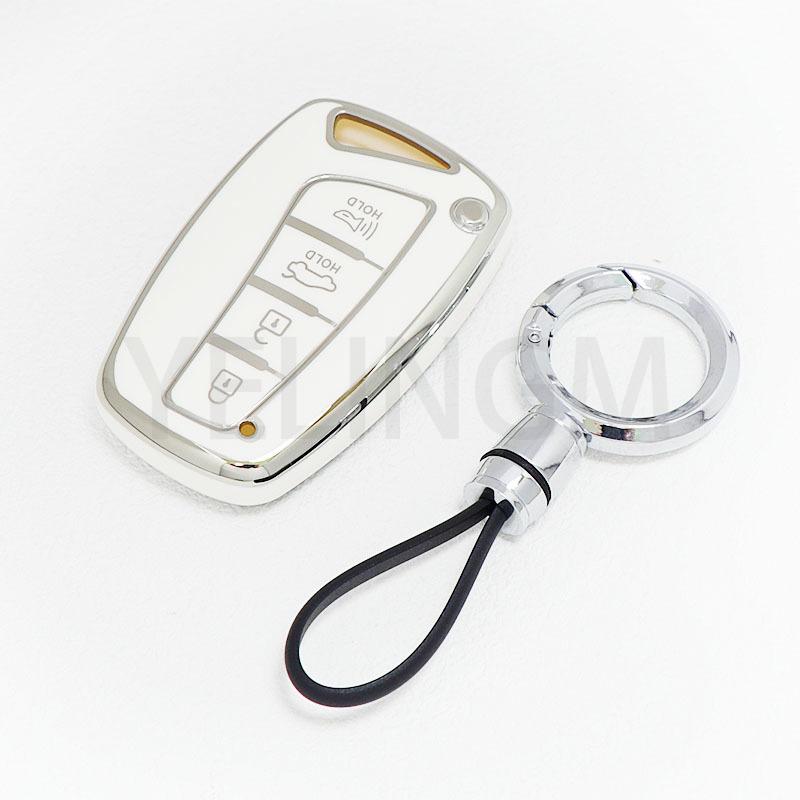 TPU Remote Key Case Cover Holder Fob For Hyundai Grandeur HG Sedan Genesis IX45 EQUUS Azera G80 Santa Fe 3DM Grand SantaFe 2018
