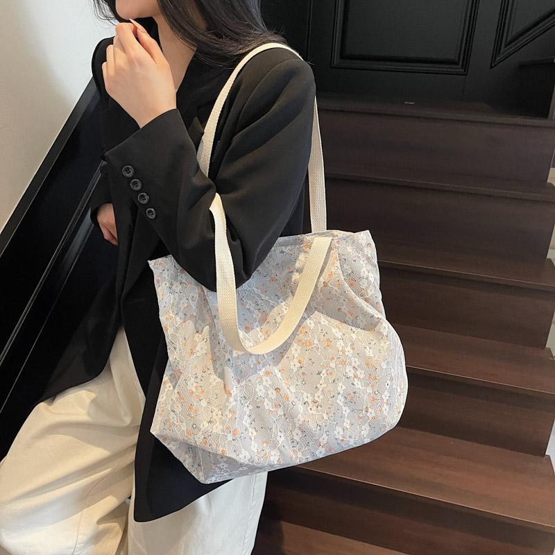 Women Tote Bag Floral Print Large Capacity Shoulder Bag