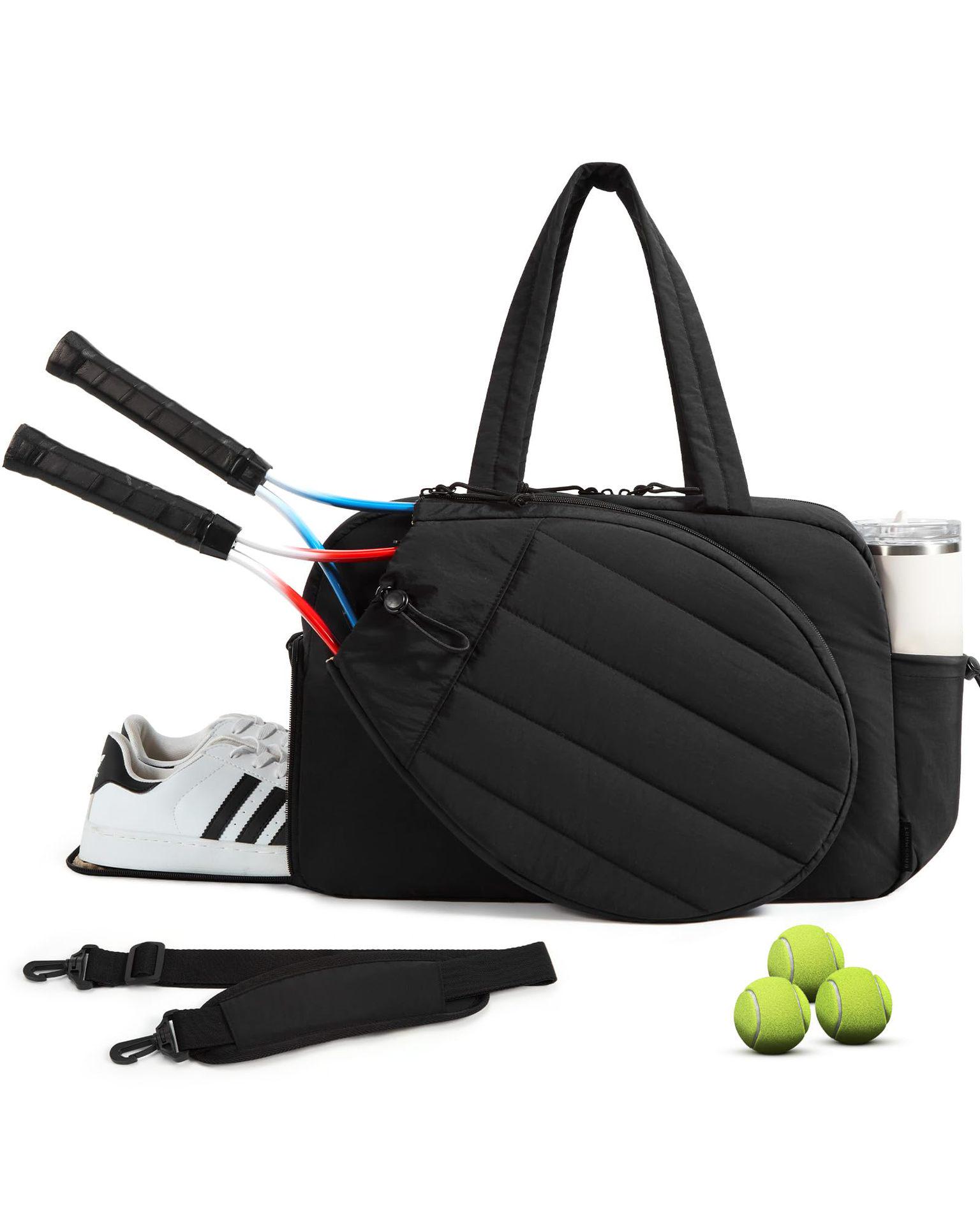 Fluffy Style Pickleball Bag with Shoe Compartment & Wet Bag, Includes 2 Balls - Hot Selling Sports Gear 42L чёрный
