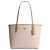 Stadtlogo beschichtete Canvas-Tragetasche Damen-Tragetaschen Grau Braun CDX82-SVPWH