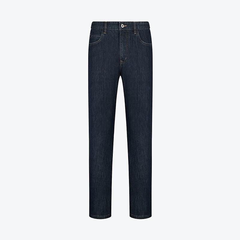 Qipai Men's Moisture-Wicking Washed Denim Straight-Leg Jeans
