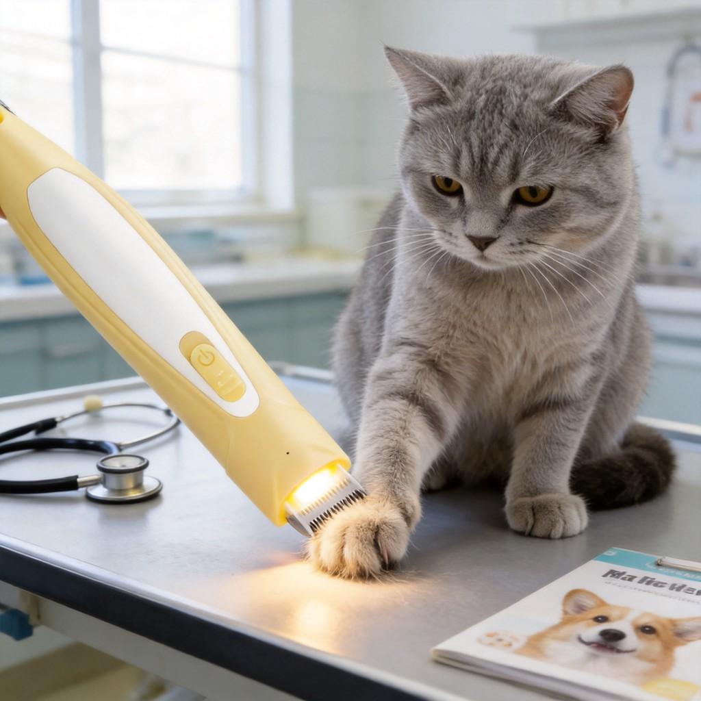 Dog Paw Hair Trimmer Electric Grooming Tool With Led Light For Home Use