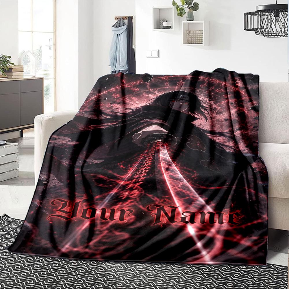Naruto Character Customize Your Name Blanket Cozy Personalized Blanket Warmthful Decor Suitable for Bed Bedding Chair Office Ideal for All Seasons