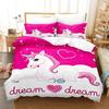Kids Bedding With Bed 3D Print Pink Dream Unicorn Bed Cover Set Girl Boy Cartoon Comforter Bedding Sets Bedroom Duver Cover Twin