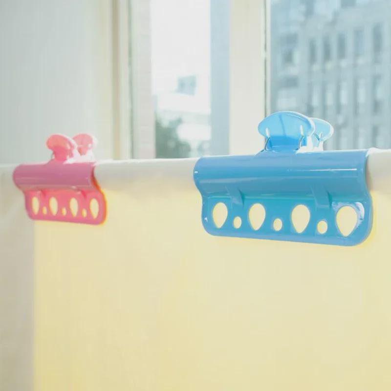 Windproof Clothes Drying Rod with Large Clip Hangers