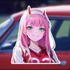 Creative  Japanese Anime Pink Girl Car Sticker Decal Motorcycle Body Car Window Waterproof Reflective Car Sticker