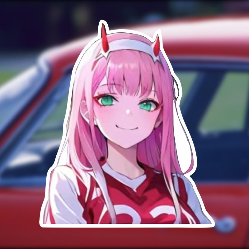 Creative  Japanese Anime Pink Girl Car Sticker Decal Motorcycle Body Car Window Waterproof Reflective Car Sticker
