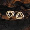 2026 Texture Gold and Silver Contrasting Colors Fashionable Love Ear Buckle Style Simple Fashionable Personalized Earrings