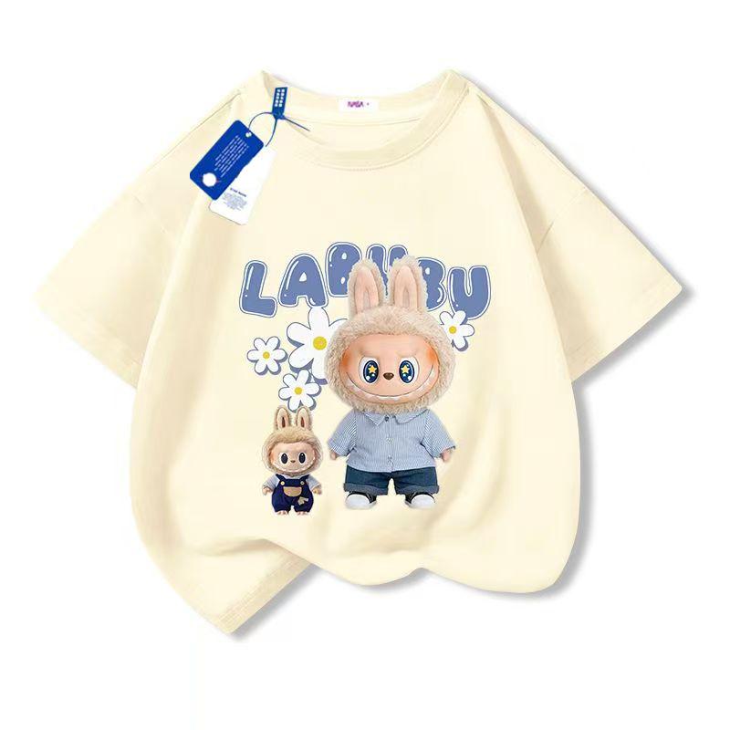 Girl Boy Short Sleeve Tee LABUBU Anime 3D Print Cartoon Anime Kids T-Shirt Summer T-Shirt Tops