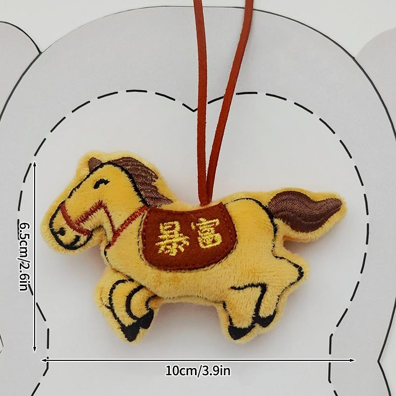 Cute Plush Horse Keychain Chinese New Year 2026 Hanging Pendant School Bag Lucky Spring Festival Couple Keyring Gifts