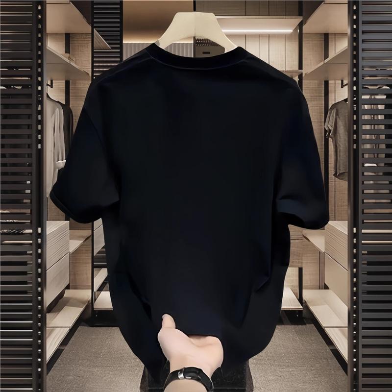 Trend Casual Crew Neck T-Shirt American Trendy Brand High-End Pure Cotton Men'S Printed Short-Sleeved T-Shirt