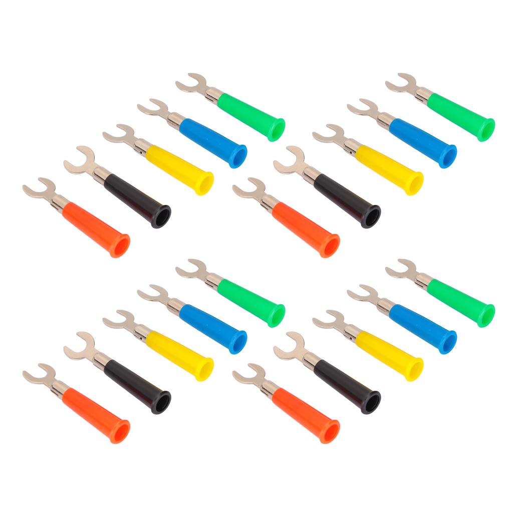 4 Set U Type Wire Connector 6mm Weldable Good Conductivity 5 Color Brass for Binding Post