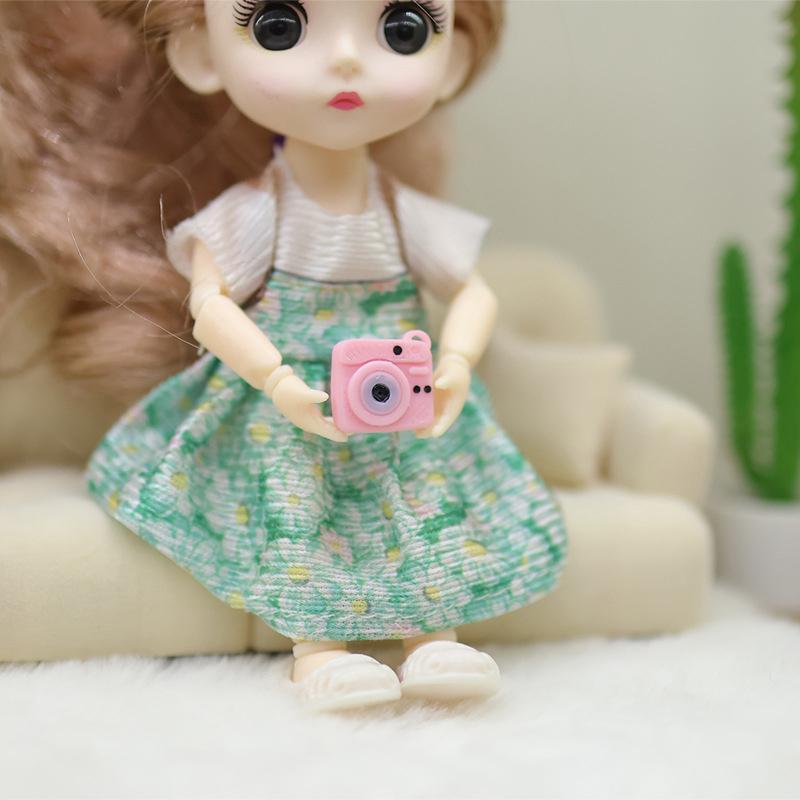 1/12 Dollhouse Simulation Camera Instant Cameras Model Dollhouse Miniature Scene Decoration Toys Dolls House Scene Photo Props