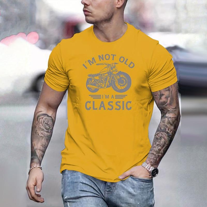 Vintage Μοτοσυκλέτα Γραφικό Μπλουζάκι Κλασικό Δεν Είμαι Γέρος Εκτύπωση Γραμμάτων Κοντομάνικο Τοπ 2024 Μεγάλο Μέγεθος Καθημερινά Ανδρικά Ρούχα