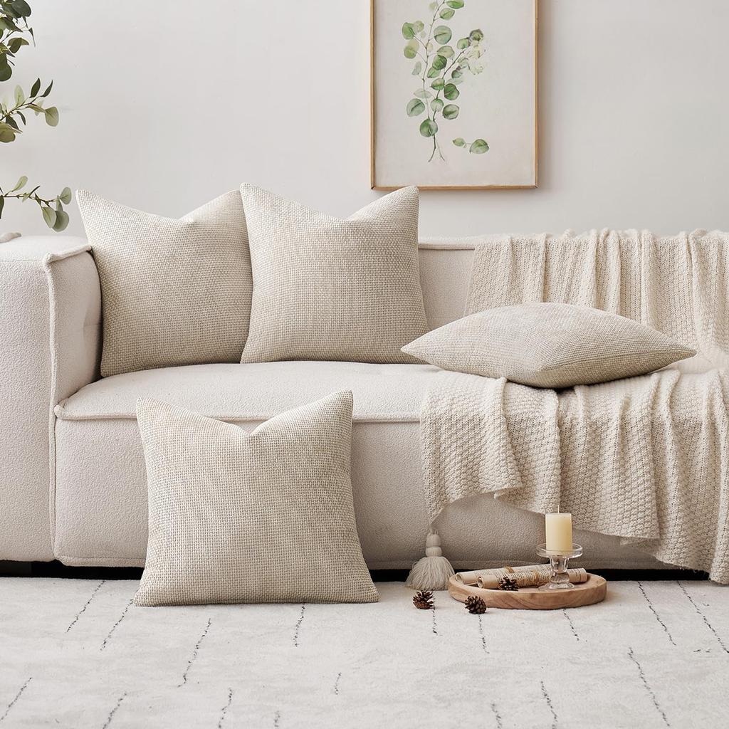 Chenille Woven Cushion Cover Soft Solid Color Pillowcase Bedroom Living Room Sofa Decoration Sofa Cushion Cover