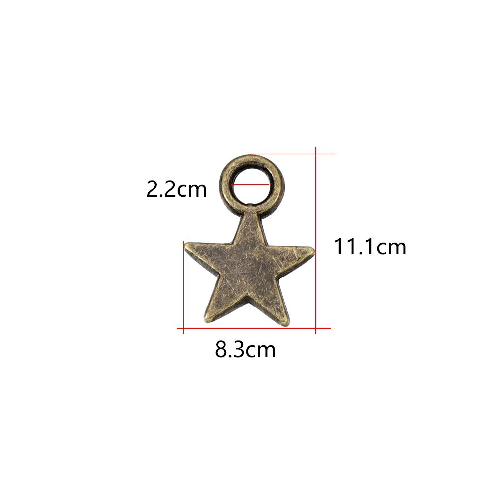 100pcs/bag Alloy Star Pendant Charm Pendants Handmake Chains For DIY Jewelry Making Findings Bracelet Crafts Accessories