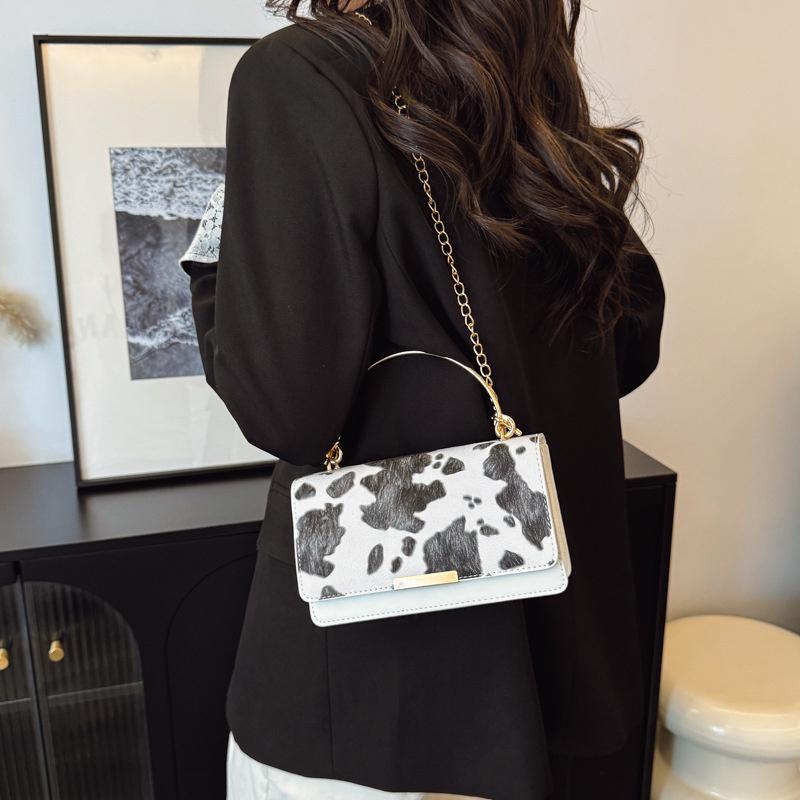 Yogodlns Women PU Leather Small Handbag Cow Print Crossbody Shoulder Bag for Work Daily Shopping Travel Phone Purse