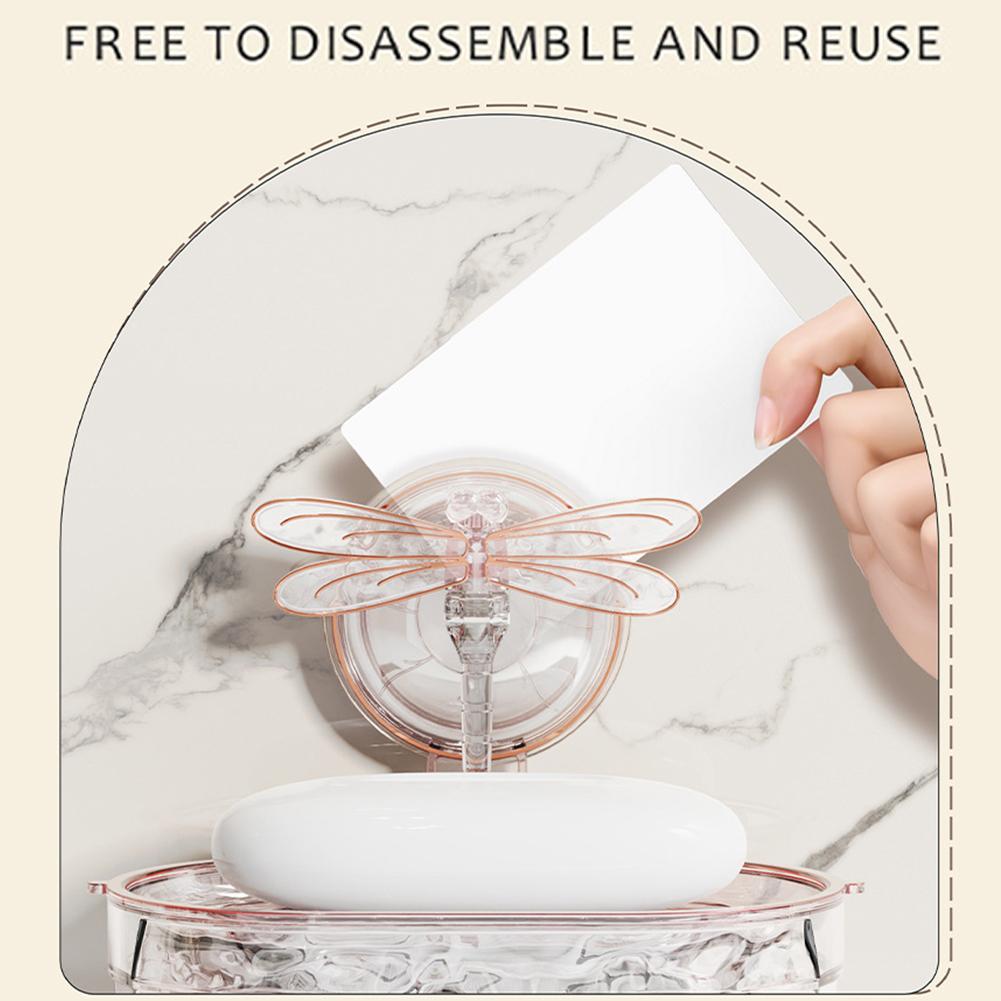 Powerful Vacuum Suction Soap Holder Drill-Free Suction Cup Soap Dish Self-Draining Soap Basket for Bathroom Bathtub Kitchen Sink
