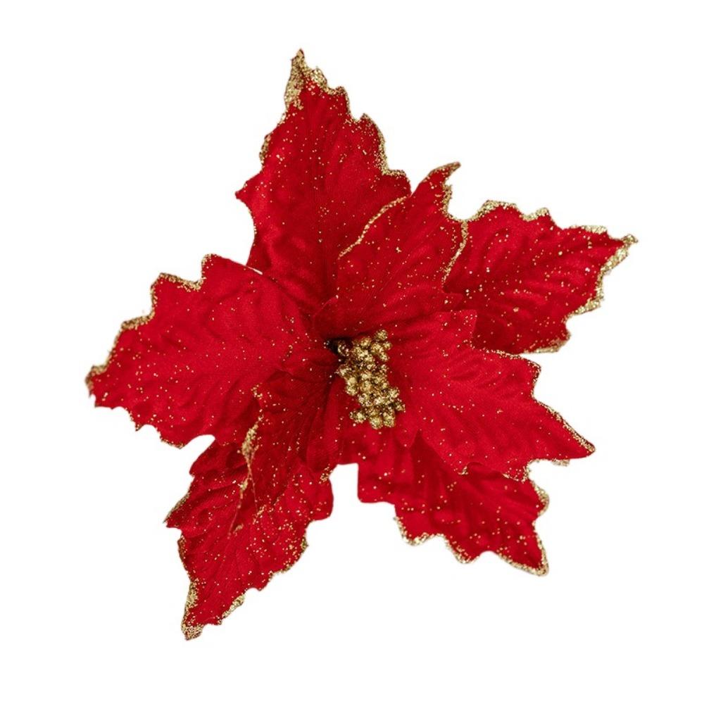 Fake Simulated Christmas Flower DIY Xmas Tree Ornaments Artificial Christmas Flowers  Christmas