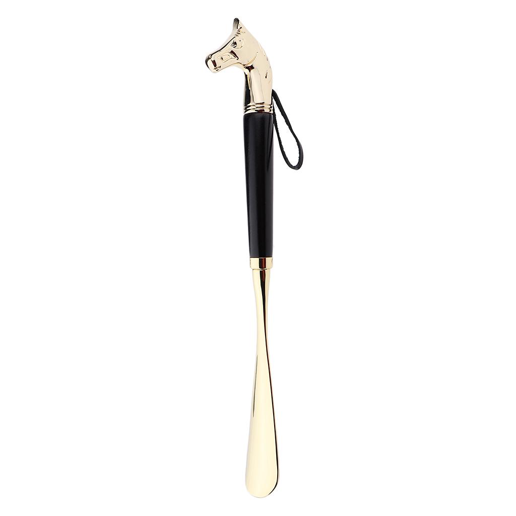 Long Metal Shoe Horn With Wood Handle Horse Head 32cm/12.60in