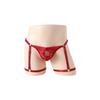 Men's sex underwear adjustable hole lace men's boxers perspective sexy men's sex thong