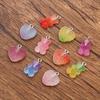 20Pcs Mix Size Colorful Bear Hearts Charms Resin Cabochons Glitter Gummy Candy Necklace Keychain Pendant DIY Making Accessories