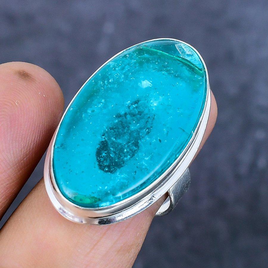 Indicolite Tourmaline Gemstone 925 Sterling Silver Jewelry Ring Size 8