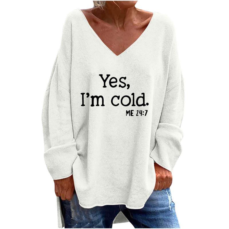 Women S Solid V Neck Long Sleeve Loose Casual Comfortable T Shirt
