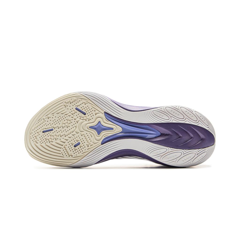 Nuevas Zapatillas de Baloncesto LiNing Sonic 13 Antideslizantes Resistentes al Desgaste Caña Baja Hombre Blanco Morado ABAV025-7